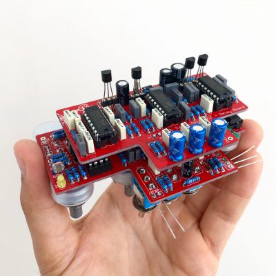 Sagan Delay V2 by DC6FX example top view dual stacked PCBs for DIY projects scaled